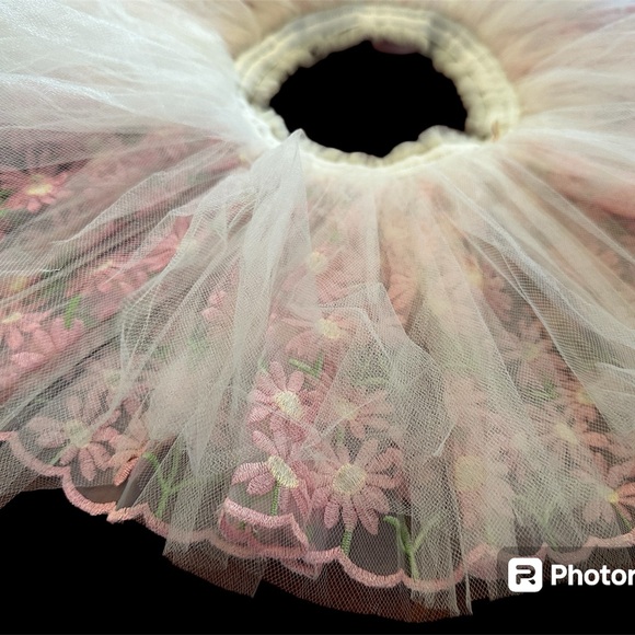 NWT-Rare & New Handmade Meg Dana & Co. Embroidered Pink Daisy Margarita Fie Tutu - Picture 6 of 10